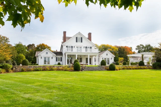 Historically inspired details including a pair of tall brick chimneys at this New Hampshire Greek Revival farmhouse imply that the home could have stood forever, when it's in fact all new construction.

Architecture: @patrickahearnarchitect
Builder: @falloncustomhomes 
Landscape: @sudburydesigngroup 
Photo Credit: @taylor.allegrini