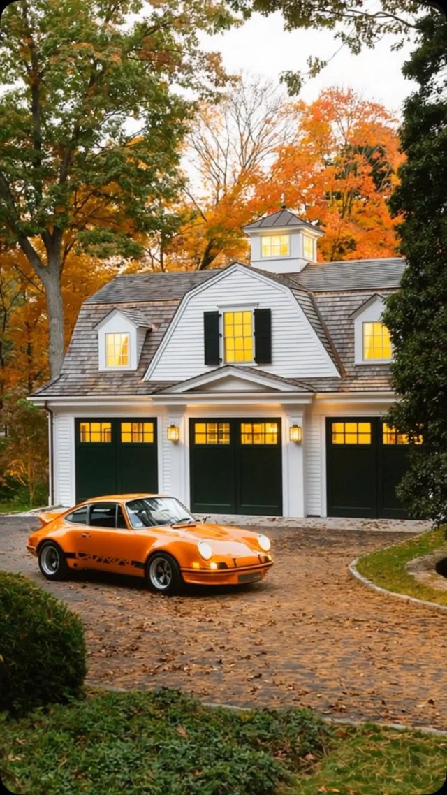 Framed by the vibrant autumn foliage of Wellesley Farms, this newly constructed carriage house embodies the timeless character of New England architecture. Within, three automotive bays are complemented by a vaulted ceiling, detailed wall paneling, overhead beams, and brick floors underfoot, creating a rich architectural experience rooted in craftsmanship and tradition.

Discover this carriage house and more in Patrick’s new book, Driven: The Road to Iconic Design, available at the link in our bio.

Architecture: @patrickahearnarchitect
Builder: @sweeneycustomhomes
Landscape Architect: @dangordonla
Photo Credit: @taylor.allegrini